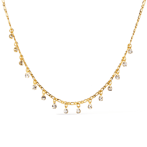 Chocker Dourada Pontos de Luz com Extensor Banhado a Ouro 24k