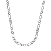 Corrente Prateada Masculina Elo 3 por 1 Banhado a Ouro Branco 24k
