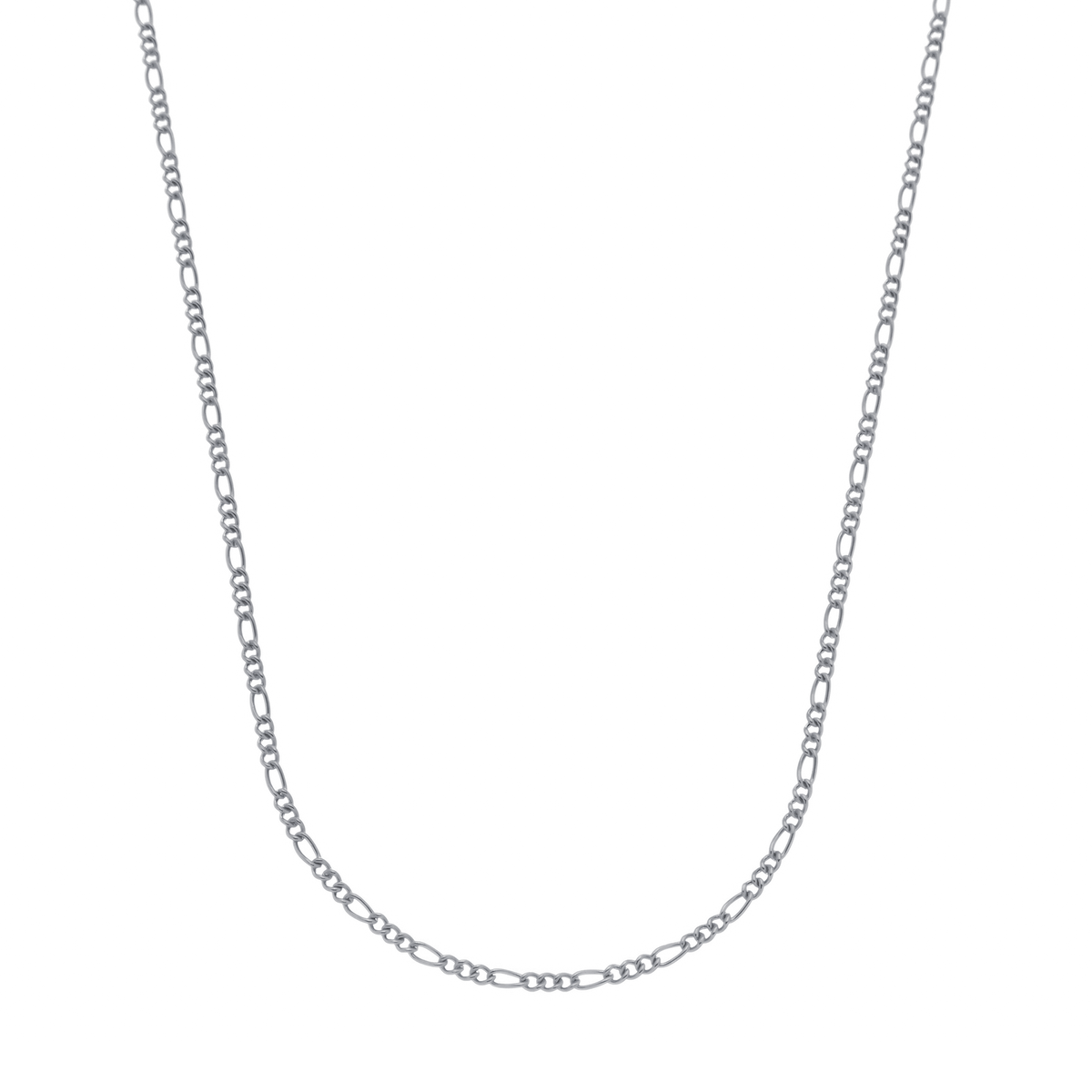 Corrente Prateada Masculina Elo 3 por 1 - 3mm - Banhado a Ouro Branco 24k