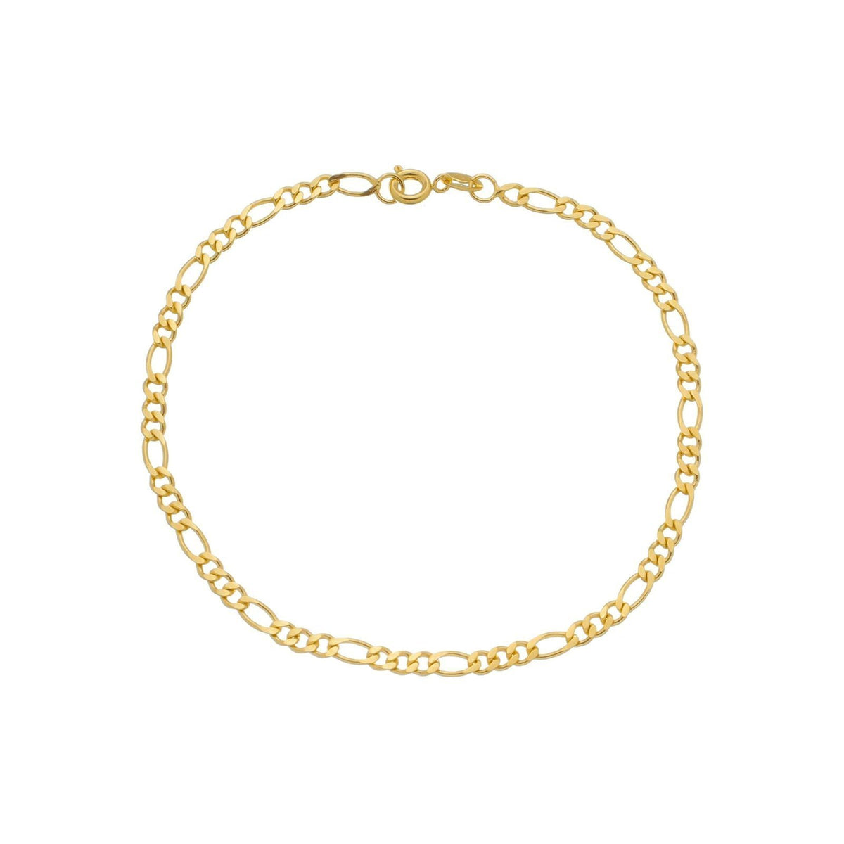 Pulseira Dourada Masculina Elo 3 por 1 - 4mm - Banhado a Ouro 24k