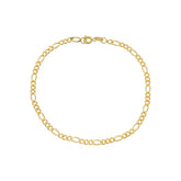 Pulseira Dourada Masculina Elo 3 por 1 - 4mm - Banhado a Ouro 24k