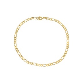 Pulseira Dourada Masculina Elo 3 por 1 - 4mm - Banhado a Ouro 24k