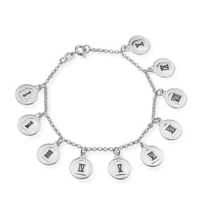 Pulseira Prateada 10 Dez Mandamentos Banhado a Ouro Branco 24k