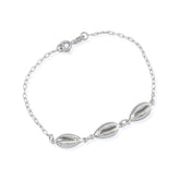 Pulseira Prateada de Búzios Banhado a Ouro Branco 24k